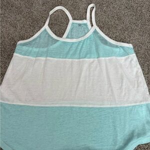 SO teal and White Tank Top